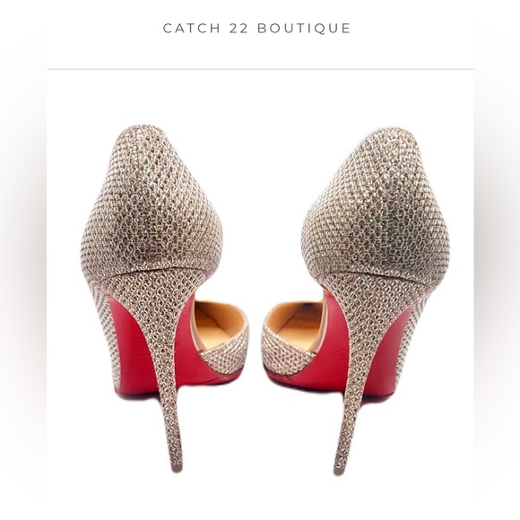 Christian Louboutin 'Iriza' Glitter Specchio 100 Sz 38 (US 7.5) - Picture 2 of 10